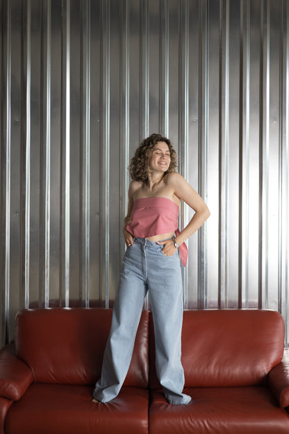 Stylish light blue jeans for girls 155–163 cm tall