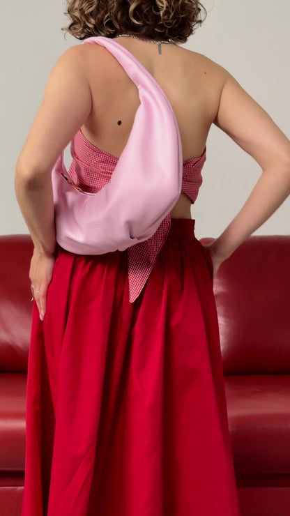 Red cotton maxi skirt
